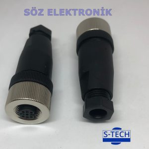 M12  4P   D COD  DİŞİ KONNEKTÖR