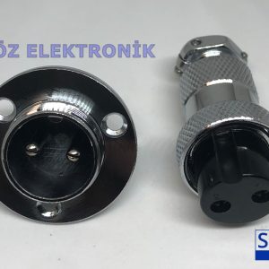 GX 19 MM 2Lİ  KONNEKTÖR SET ŞASE ERKEK SEYYAR DİŞİ